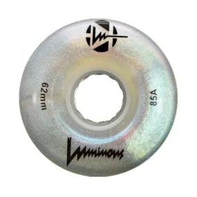Luminous Light Up Quad Wheels White Pearl 85A - 4 Pack