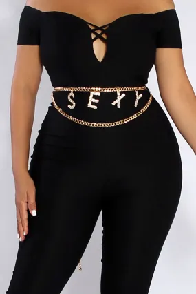 Minimalist Crystal SEXY Chain Belt