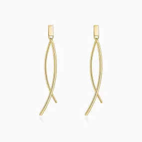 Minimalist Fishtail Dangle Earrings