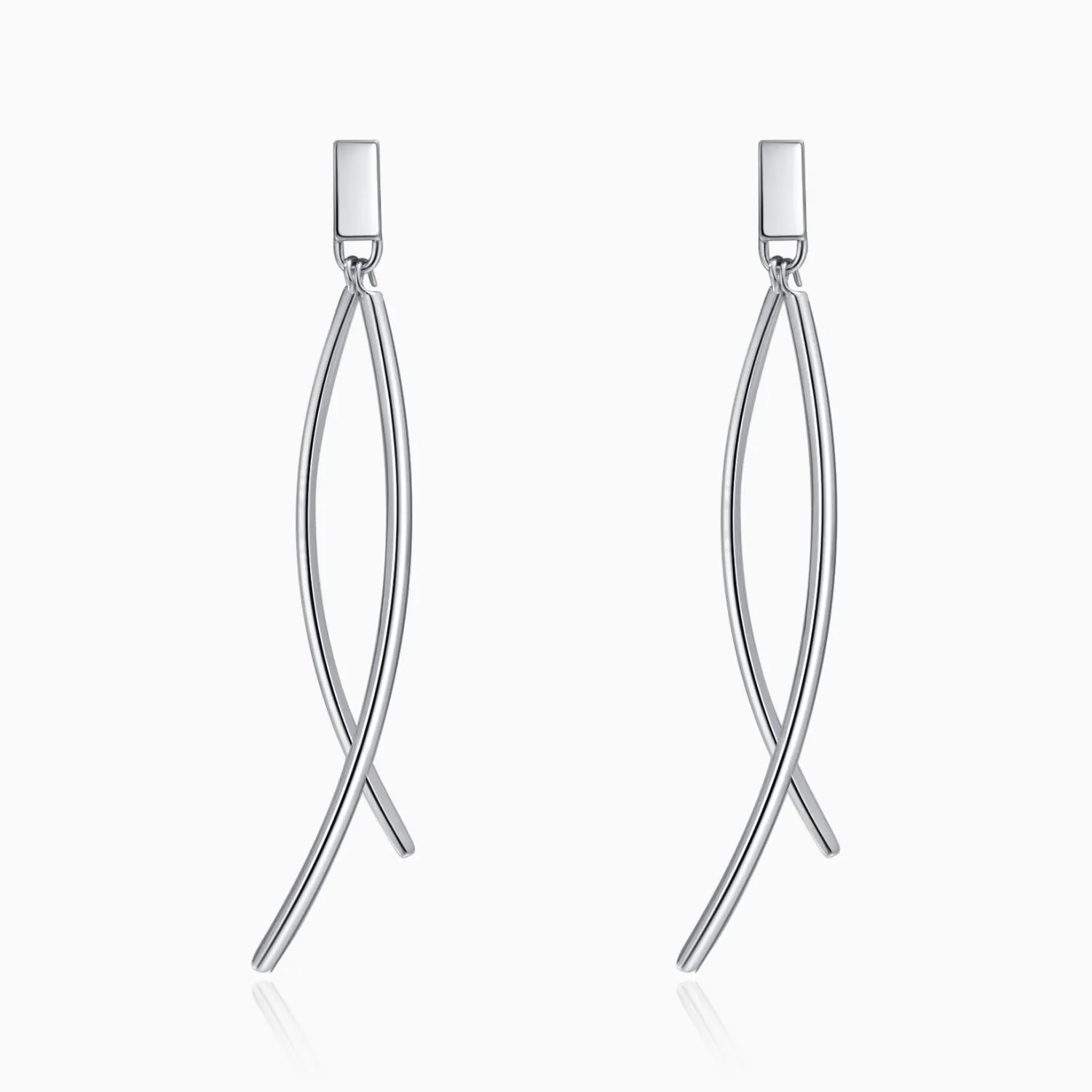 Minimalist Fishtail Dangle Earrings