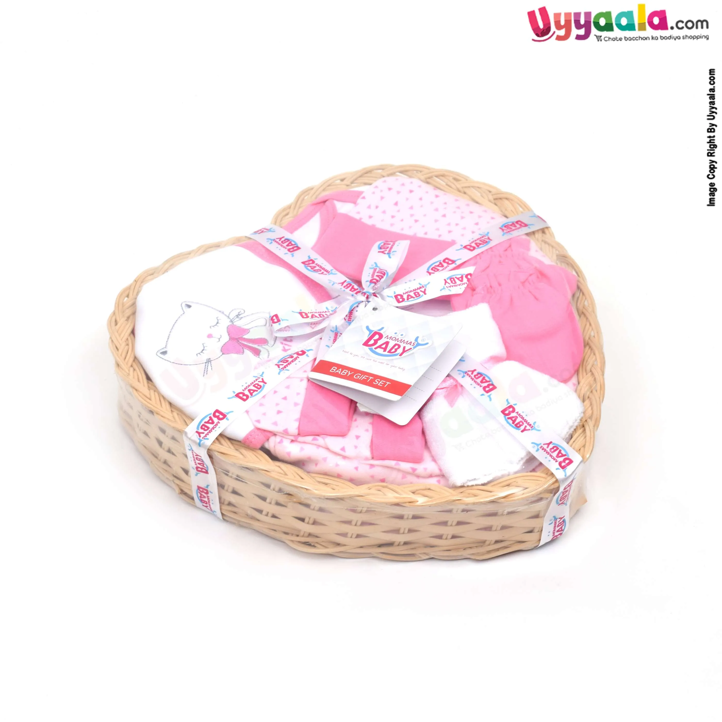 MOMMAS BABY dressing gift set, 10 pcs - pink, 0 - 10 m