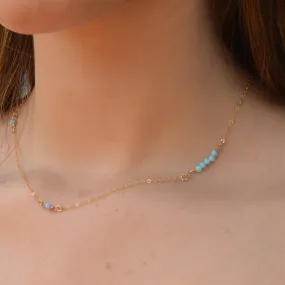 Opal Bead Necklace Blue Opal Gold Filled Necklace