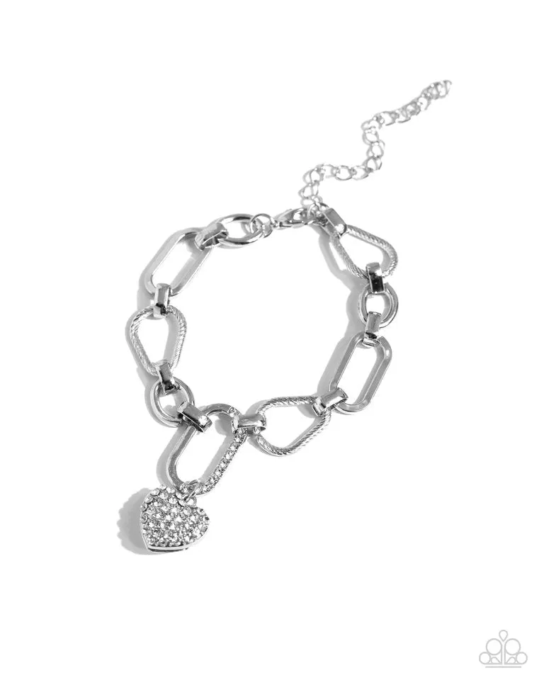 Paparazzi Bracelet ~ HEART Director - White
