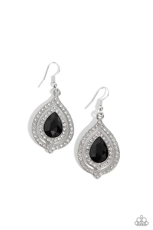 Paparazzi Earring ~ Lets GLOW, Girls! - Black