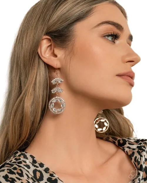 Paparazzi Earring ~ Polished Pattern - Gold