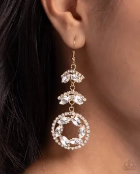 Paparazzi Earring ~ Polished Pattern - Gold