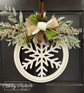 READY TO SHIP - Shimmering Snowflake Door Hanger