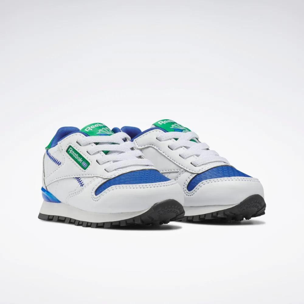Reebok Footwear Kids Classic Leather Step 'n' Flash FTWWHT/FTWWHT/VECBLU