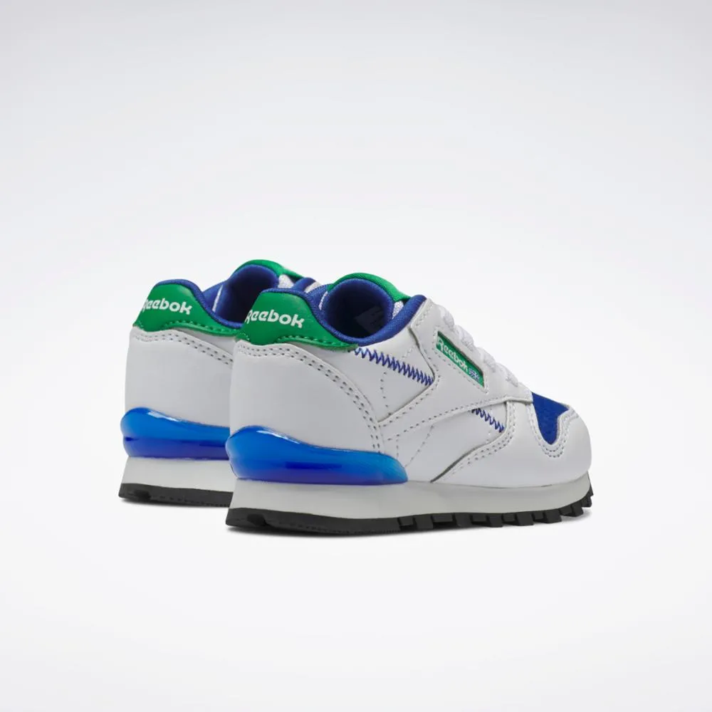 Reebok Footwear Kids Classic Leather Step 'n' Flash FTWWHT/FTWWHT/VECBLU
