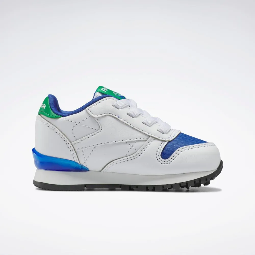Reebok Footwear Kids Classic Leather Step 'n' Flash FTWWHT/FTWWHT/VECBLU