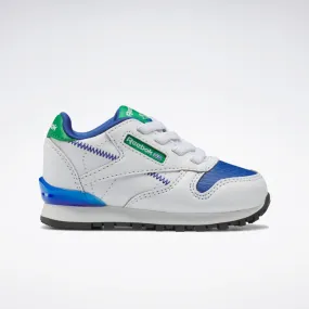 Reebok Footwear Kids Classic Leather Step 'n' Flash FTWWHT/FTWWHT/VECBLU
