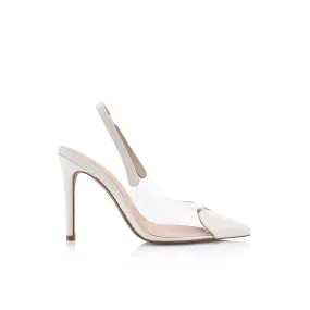 Rhiannon Pump Vinylite & White Patent Leather