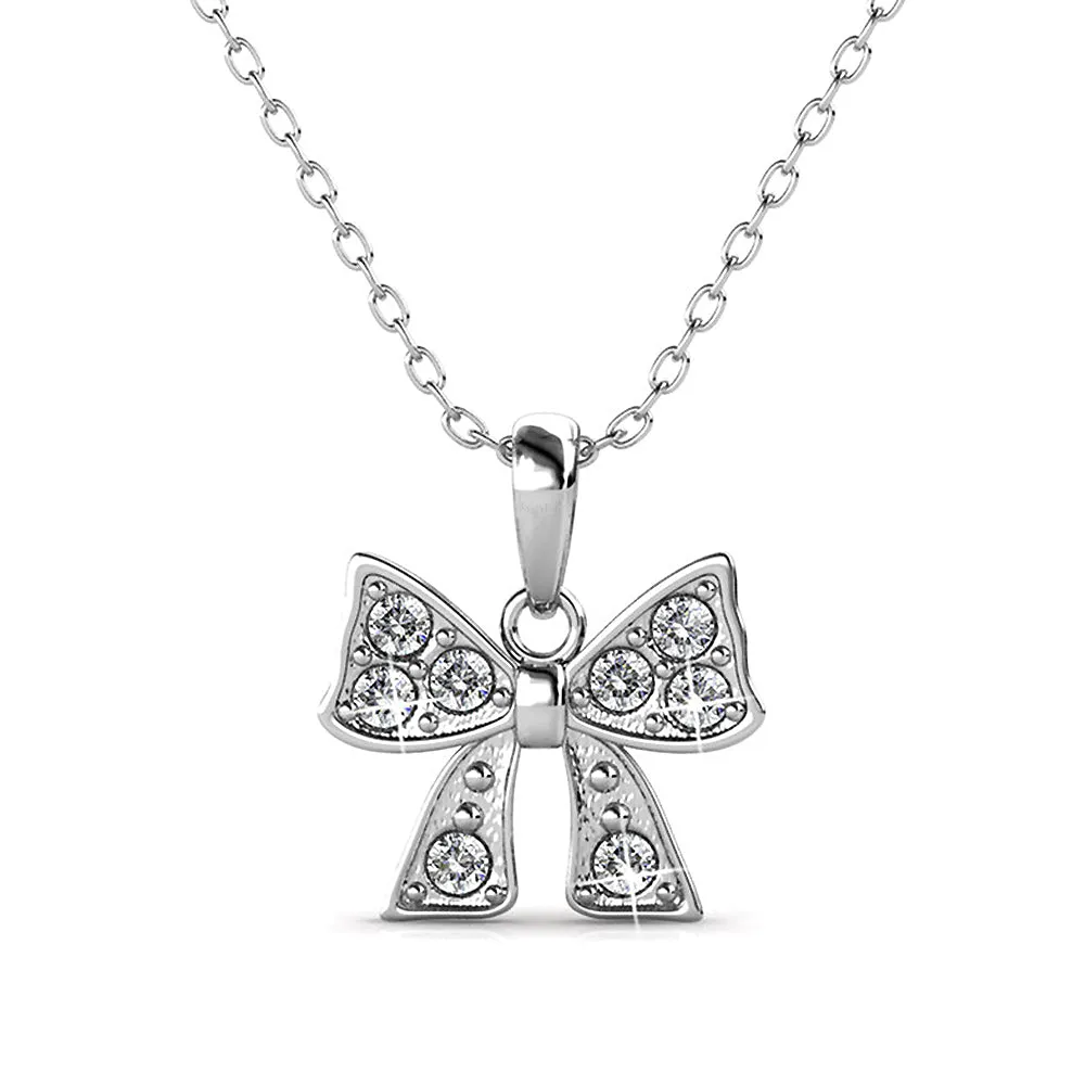 Ribbon Tie Necklace Embellished With SWAROVSKI Crystals