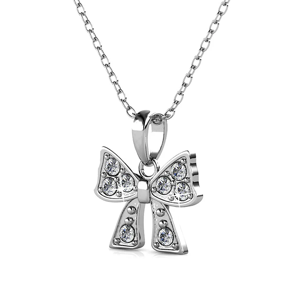 Ribbon Tie Necklace Embellished With SWAROVSKI Crystals
