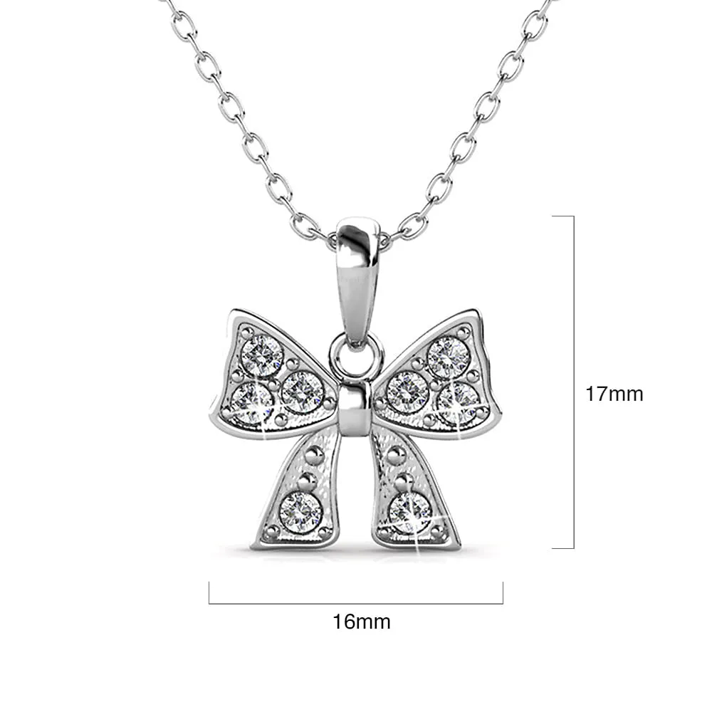 Ribbon Tie Necklace Embellished With SWAROVSKI Crystals