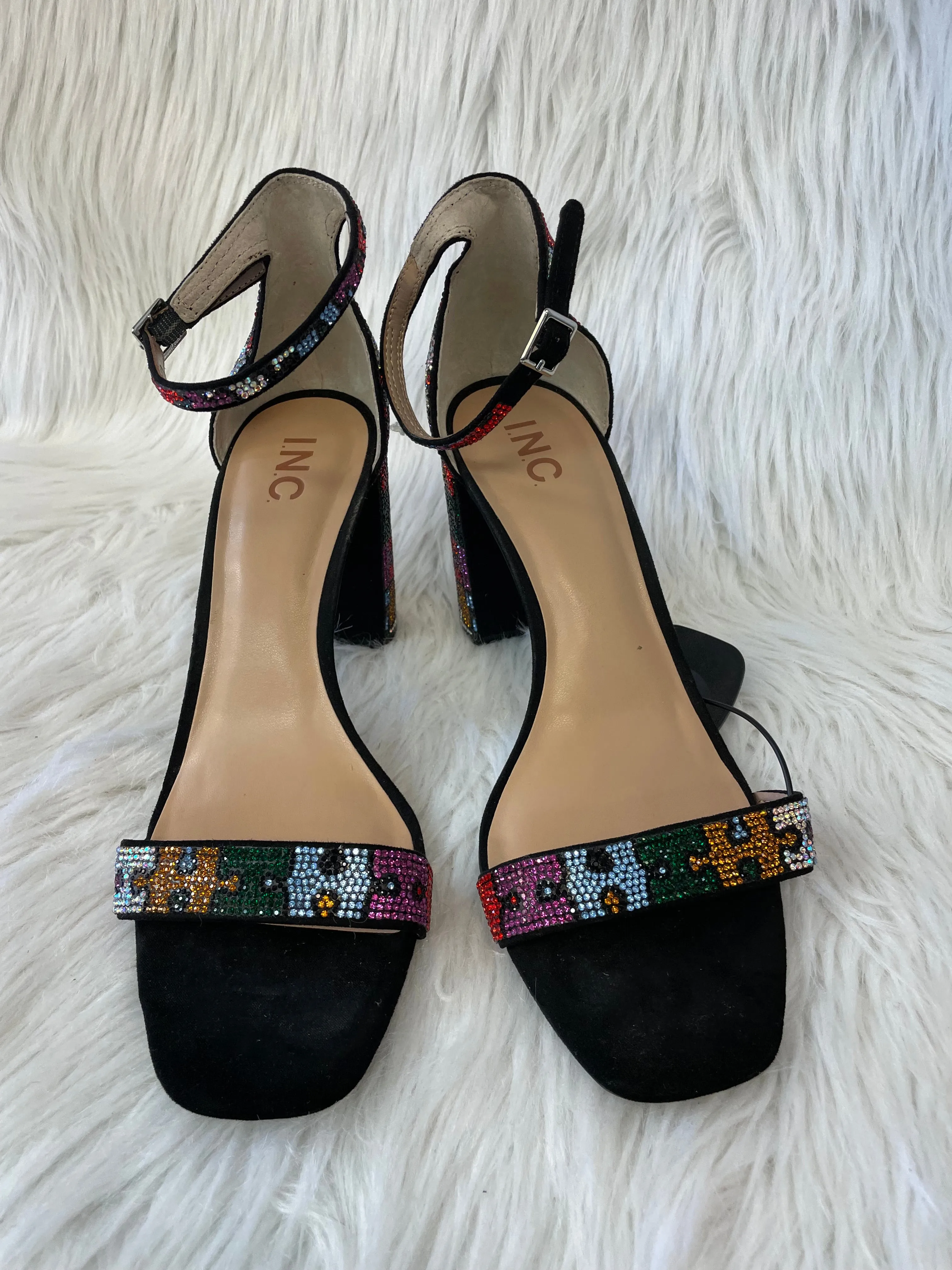 Sandals Heels Block By Inc In Multi-colored, Size: 11