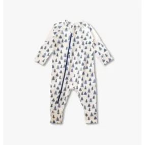 Sapling Child Waffle Zip Romper (Pine Tree)