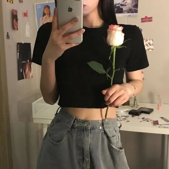 Simple Minimalist Preppy Solid Style Women's Top