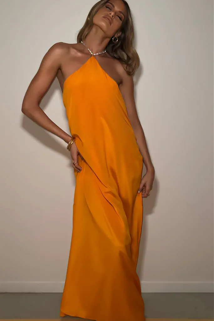 SKYLAR GOWN - TANGERINE DREAM SILK