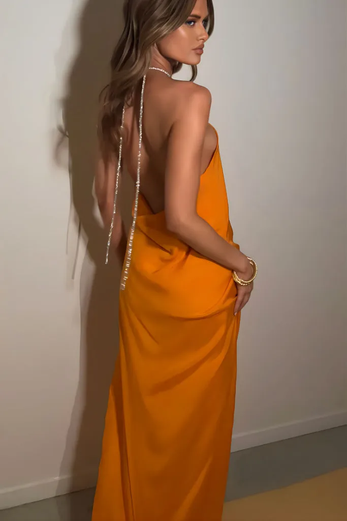 SKYLAR GOWN - TANGERINE DREAM SILK