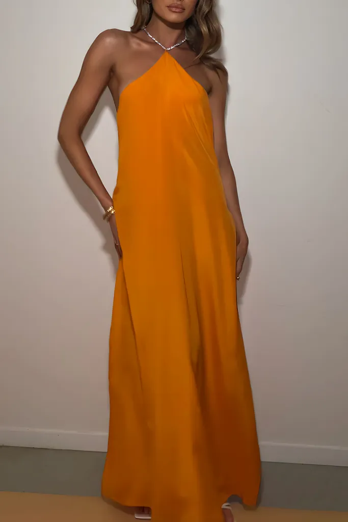 SKYLAR GOWN - TANGERINE DREAM SILK