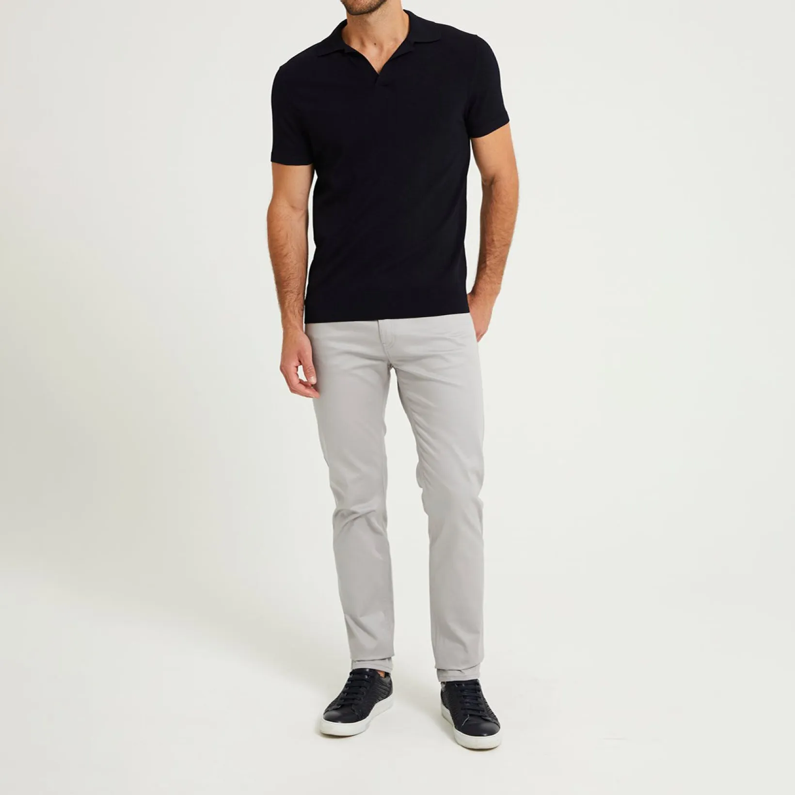 Tech Knitted Polo Navy Dark