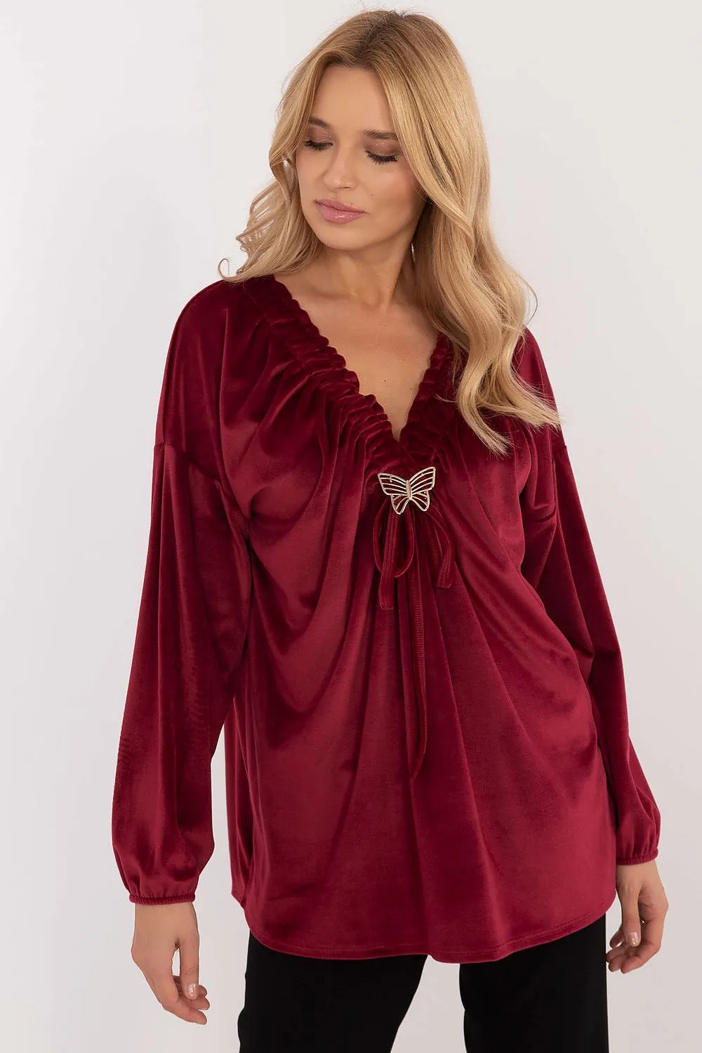 TEEK - Detachable Butterfly Long Sleeve Blouse