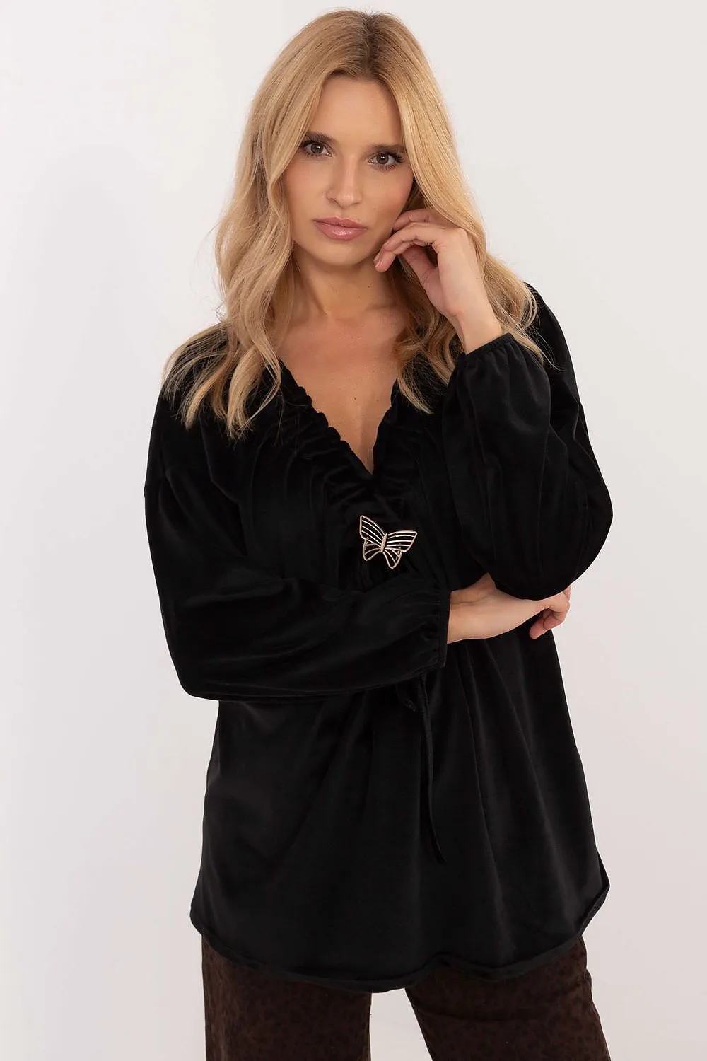TEEK - Detachable Butterfly Long Sleeve Blouse