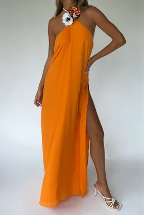TIFFANY GOWN - TANGERINE DREAM SILK