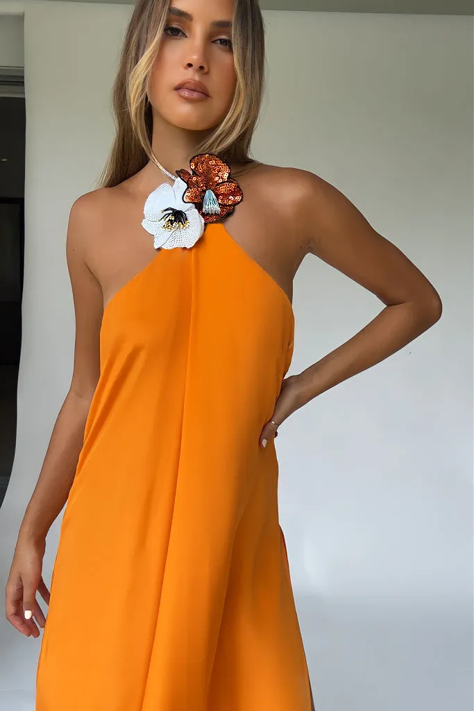 TIFFANY GOWN - TANGERINE DREAM SILK