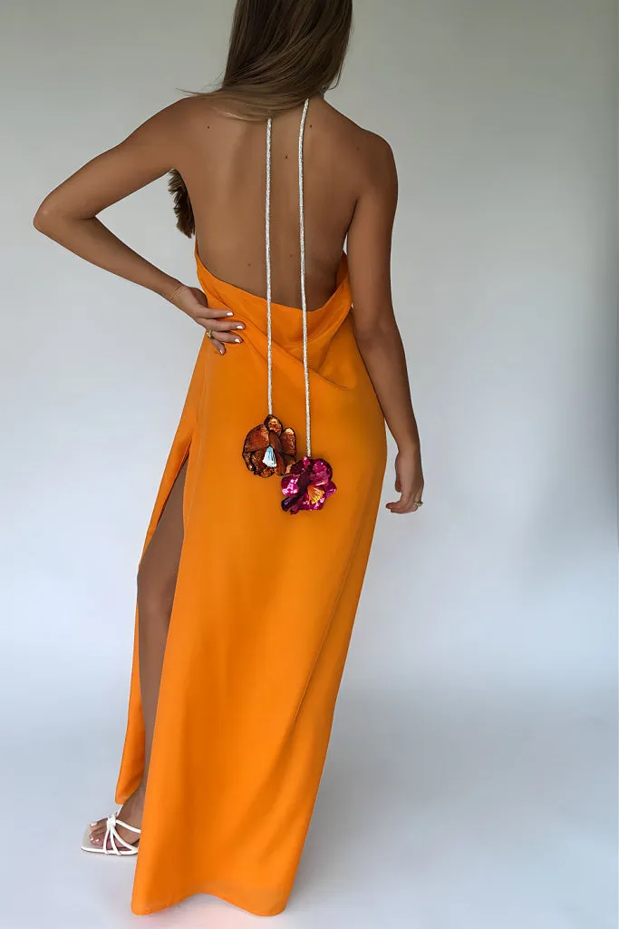 TIFFANY GOWN - TANGERINE DREAM SILK