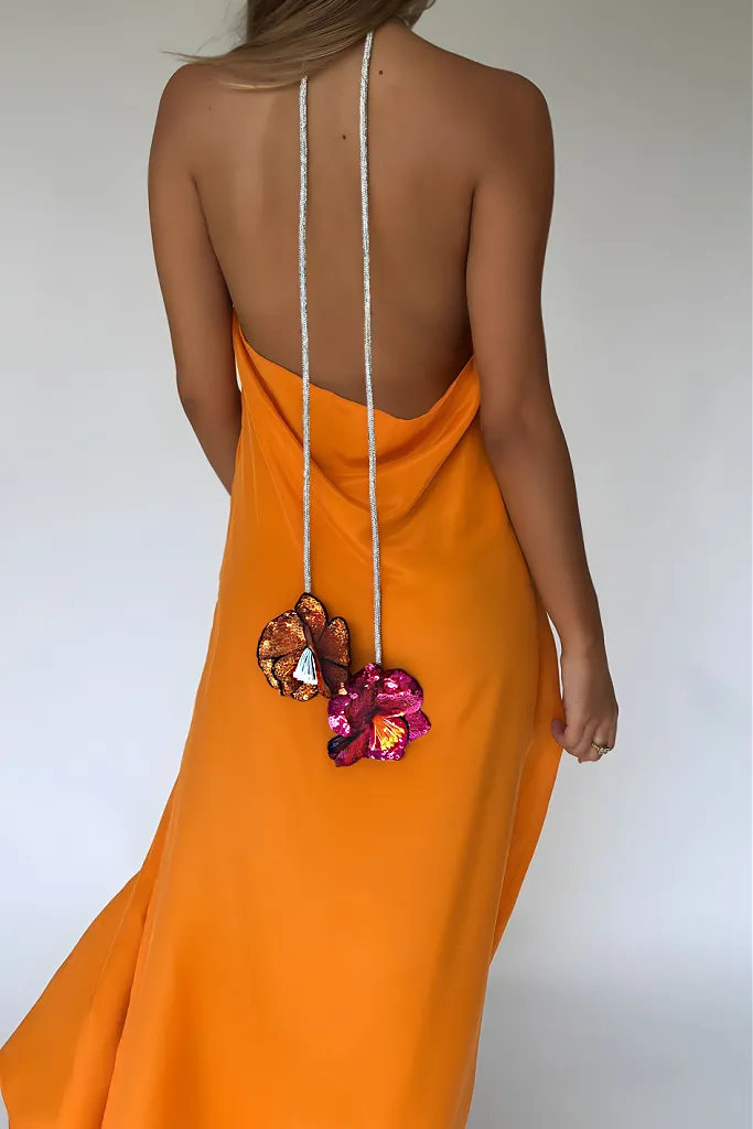 TIFFANY GOWN - TANGERINE DREAM SILK