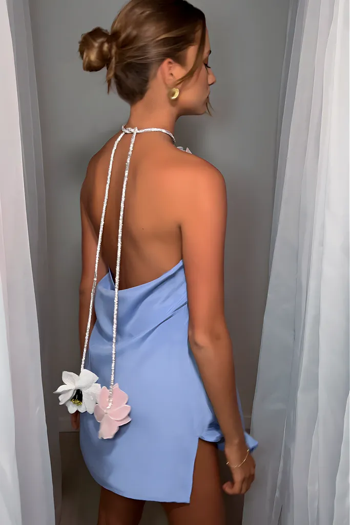 TIFFANY MINI DRESS - VIENNA SKY SILK