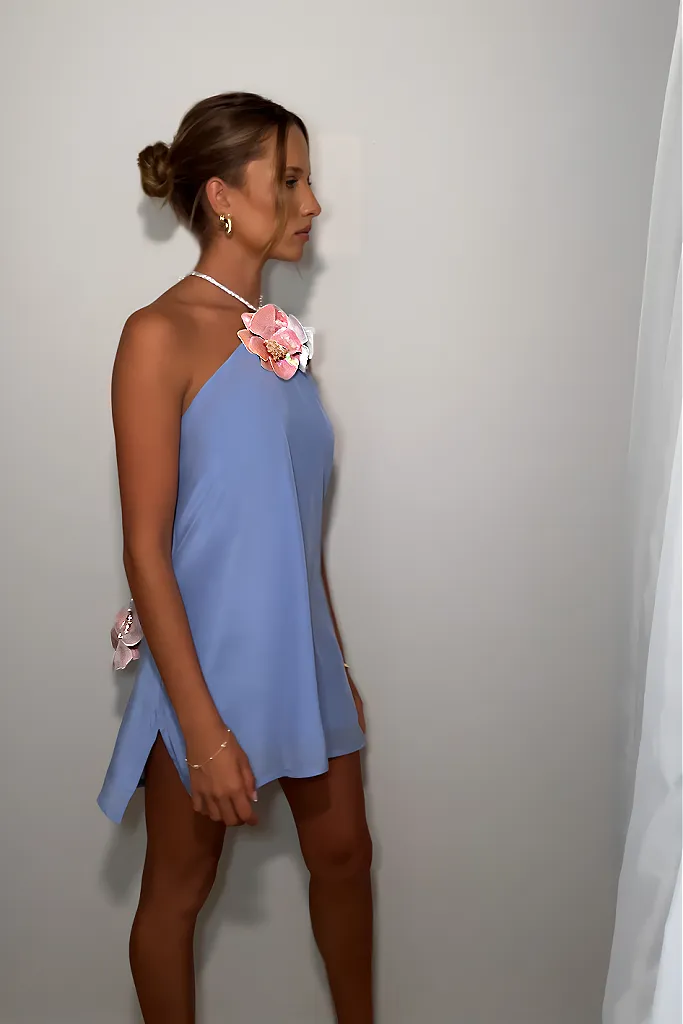 TIFFANY MINI DRESS - VIENNA SKY SILK