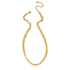 Trendy Metal Three-Layer Necklace with Minimalist Flair - Vienna Verve Collection