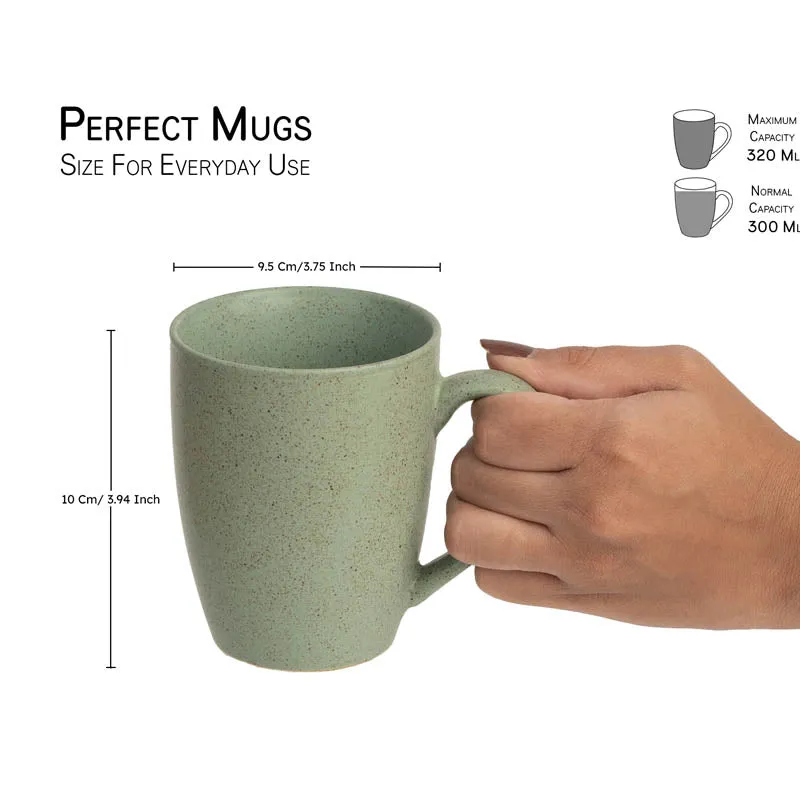 Trendy Minimalist Ceramic Coffee Mug (300 ML) - Set Of Two