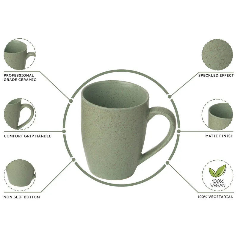 Trendy Minimalist Ceramic Coffee Mug (300 ML) - Set Of Two