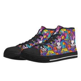 Trippy Bunny Womens High Top Canvas Shoes