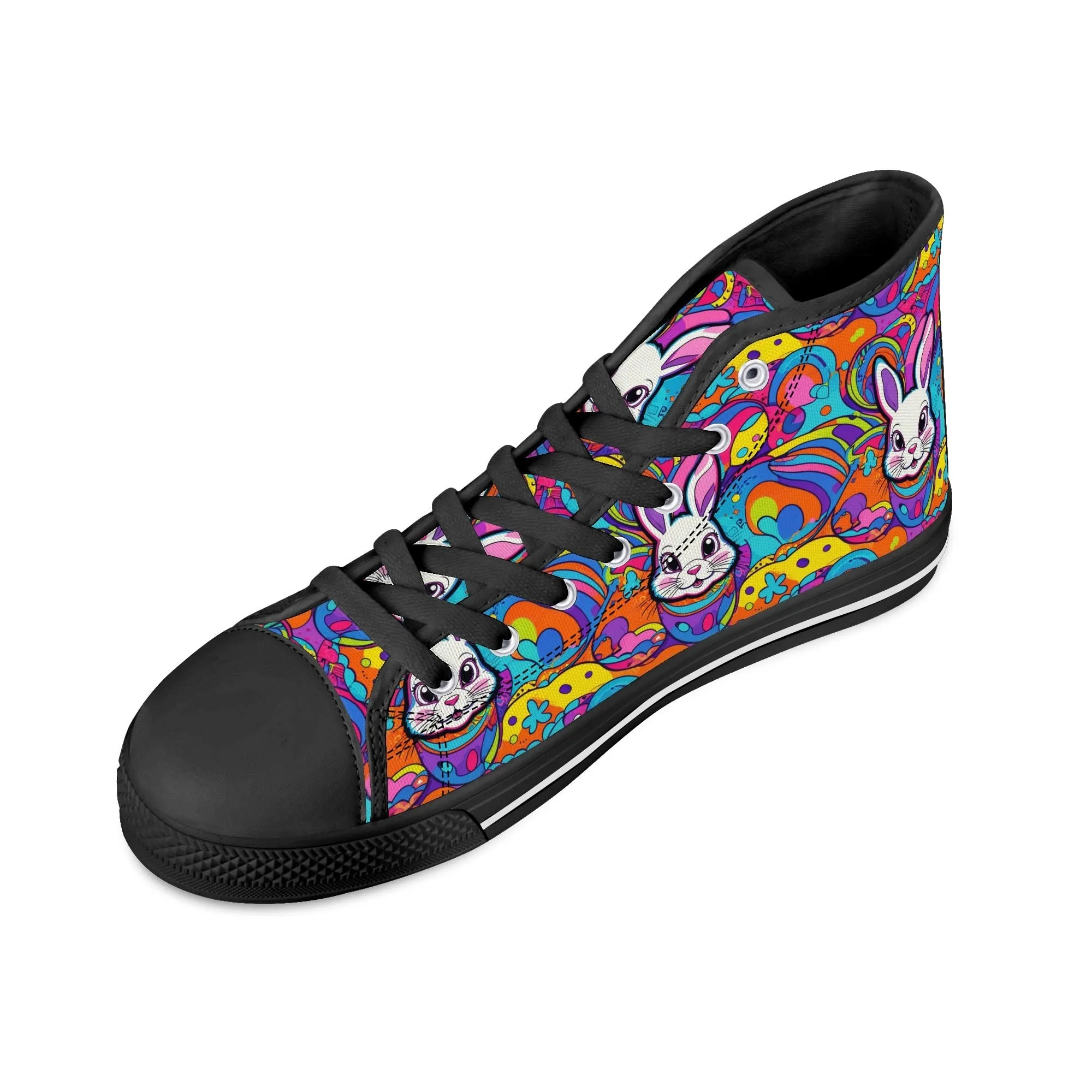 Trippy Bunny Womens High Top Canvas Shoes