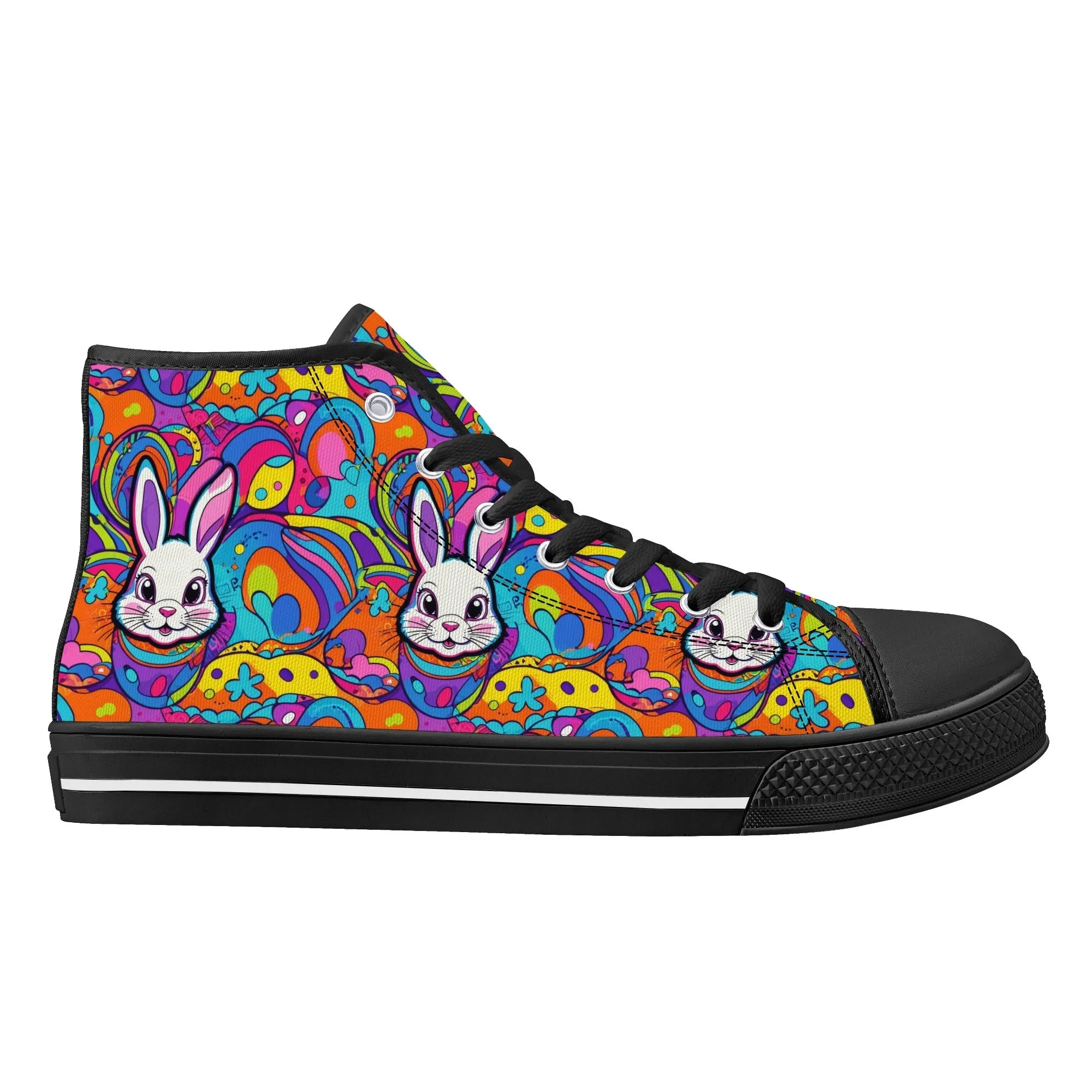 Trippy Bunny Womens High Top Canvas Shoes