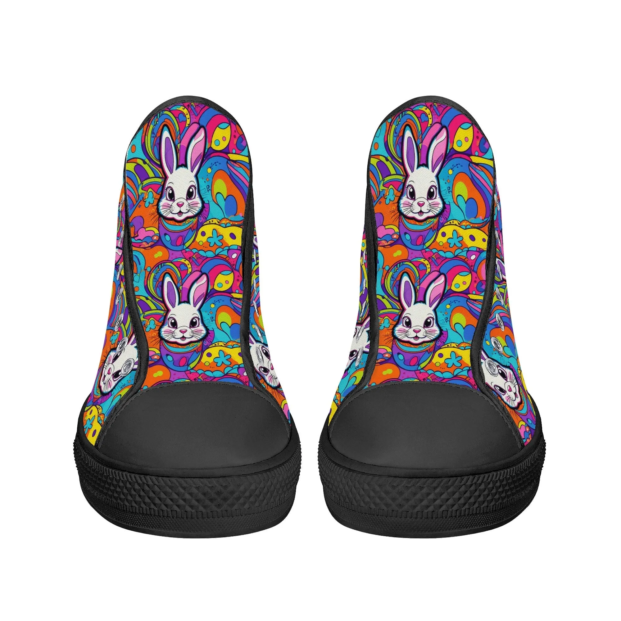Trippy Bunny Womens High Top Canvas Shoes