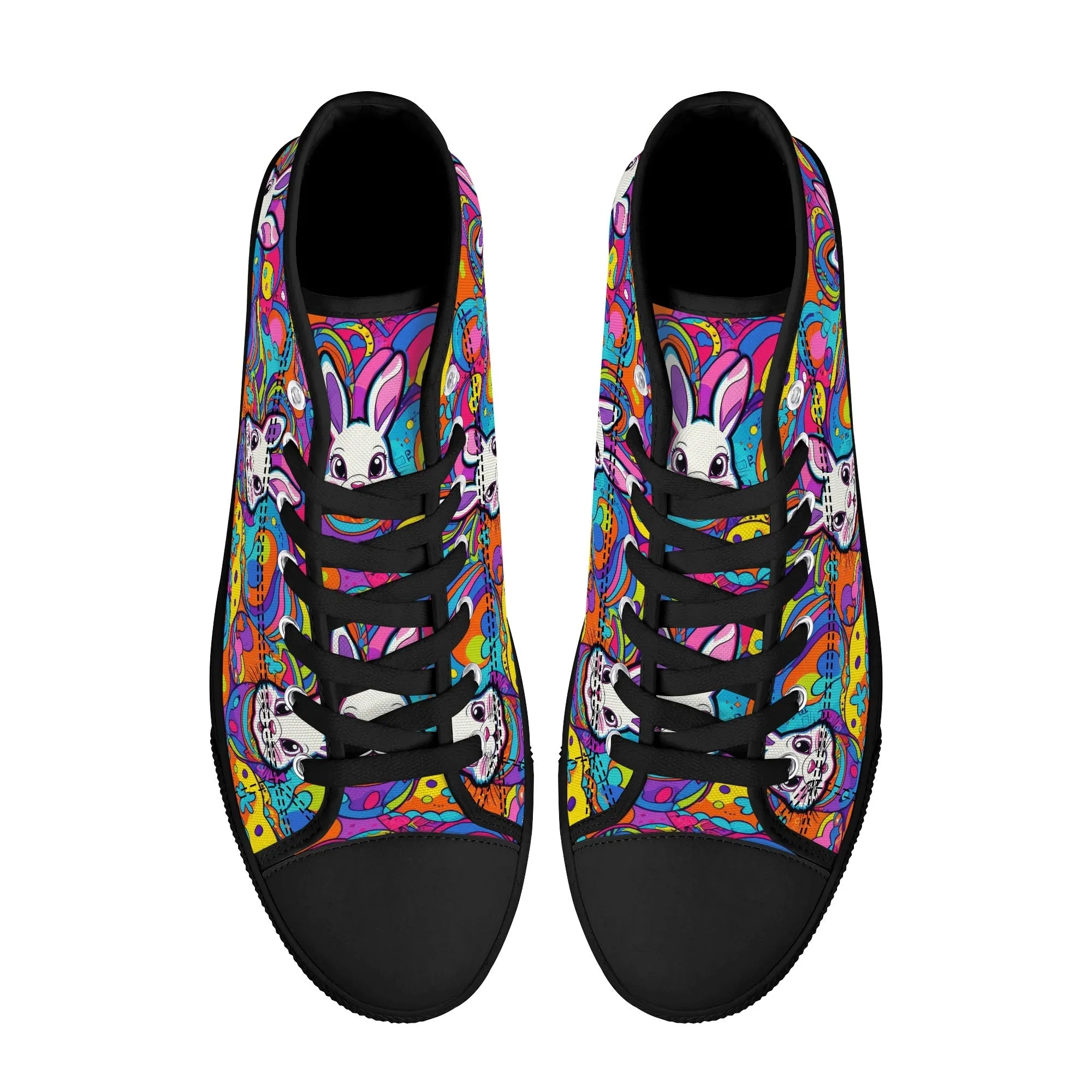 Trippy Bunny Womens High Top Canvas Shoes