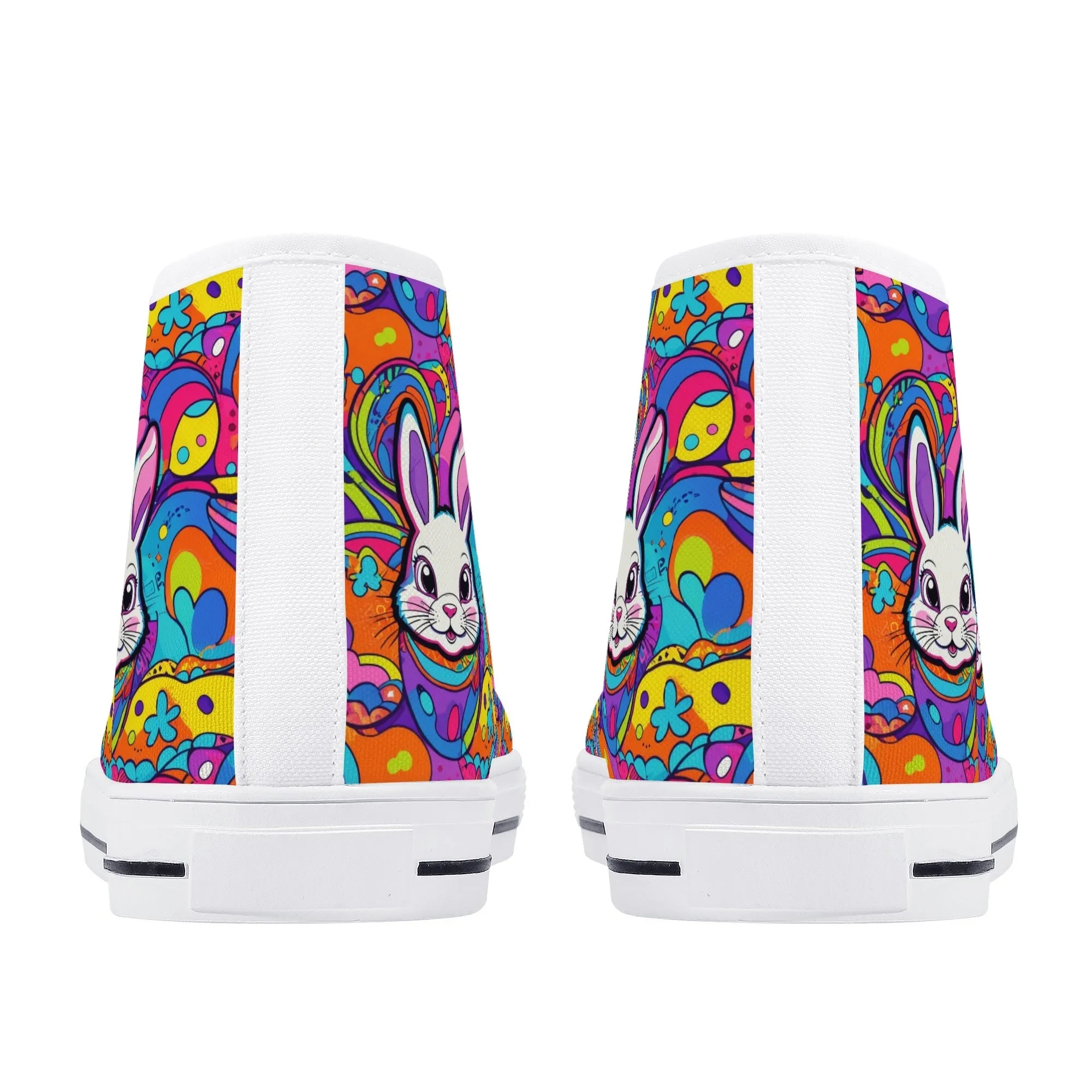 Trippy Bunny Womens High Top Canvas Shoes
