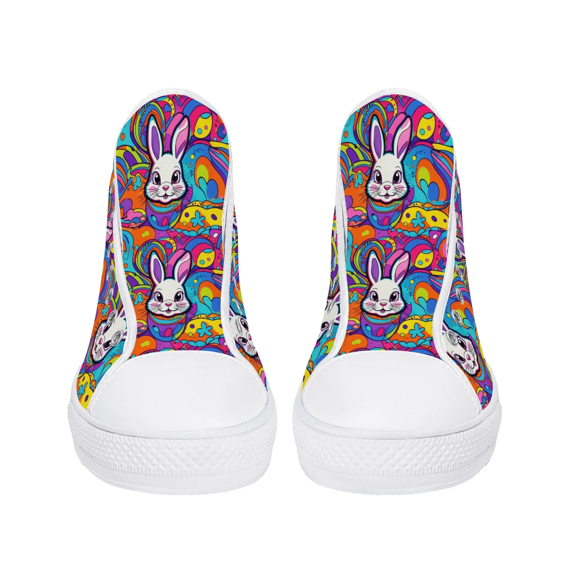 Trippy Bunny Womens High Top Canvas Shoes