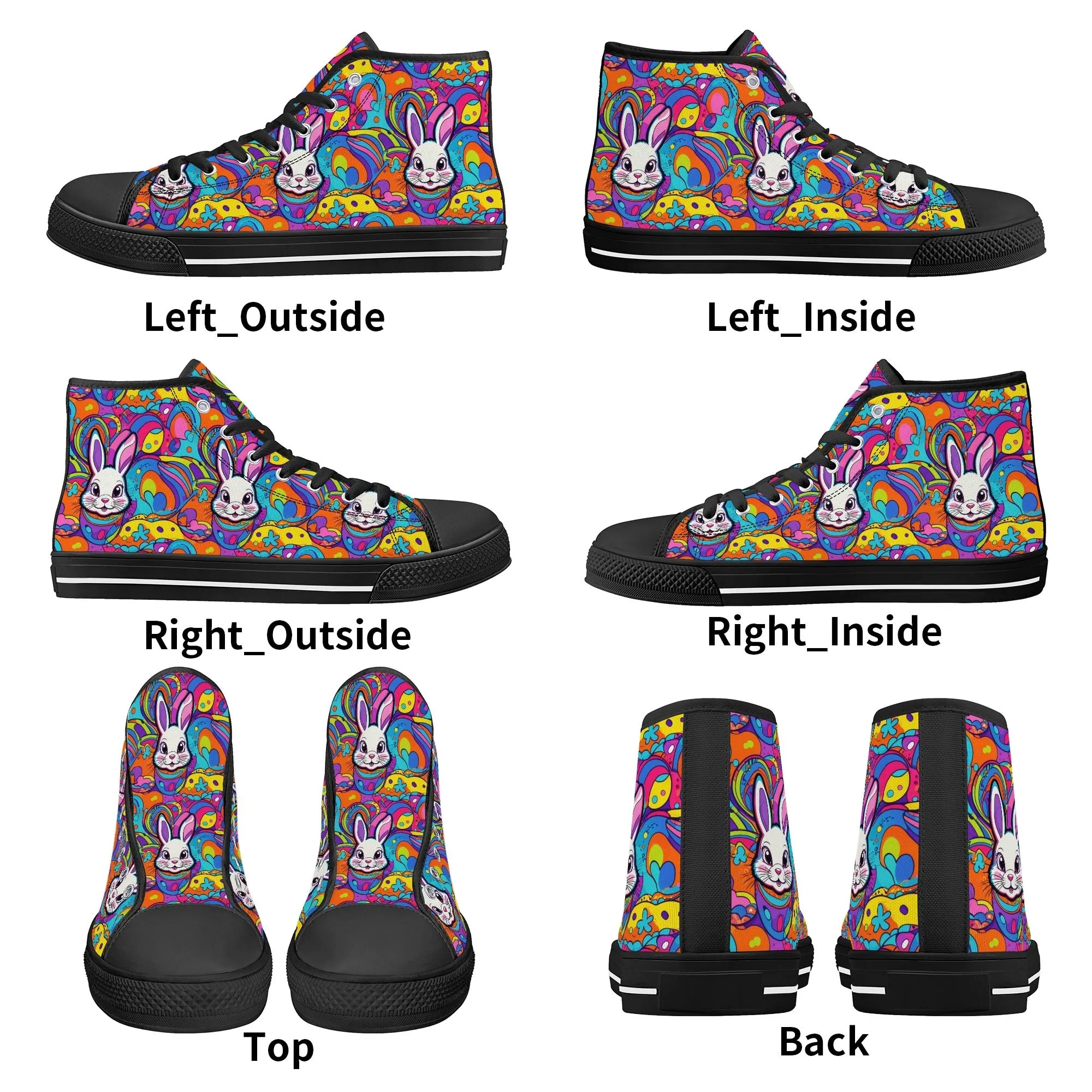 Trippy Bunny Womens High Top Canvas Shoes