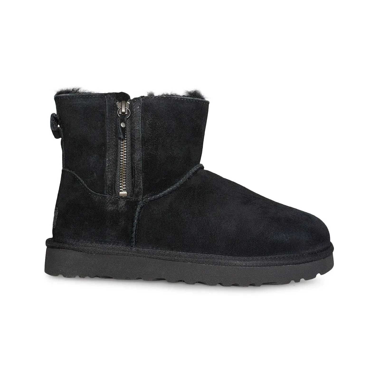 UGG Classic Mini Double Zip Black Boots - Women's