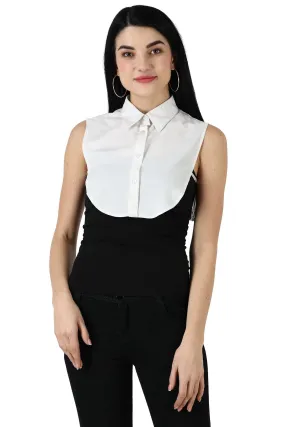 White Solid Detachable Collar