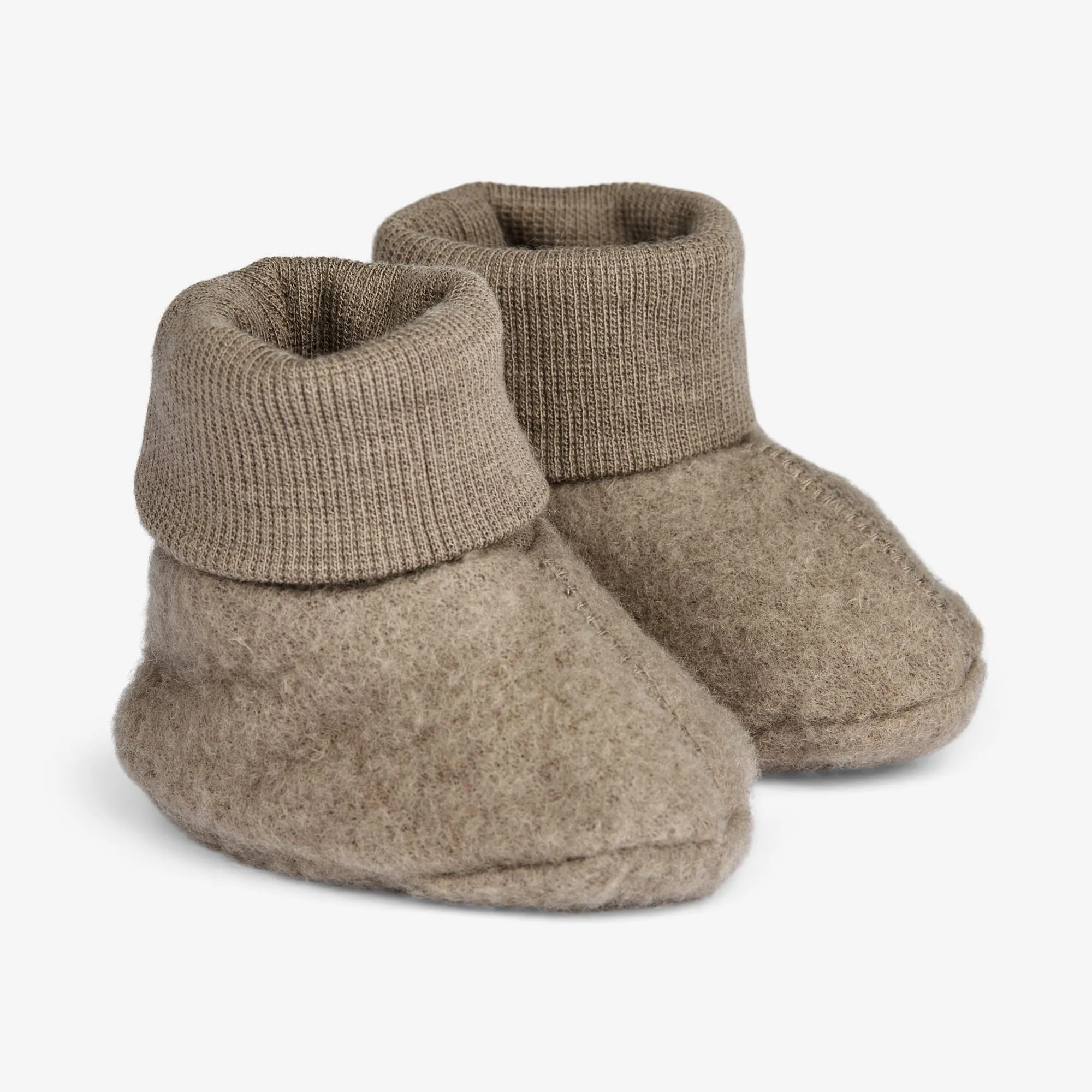 Wool Fleece Booties | Baby - grey stone