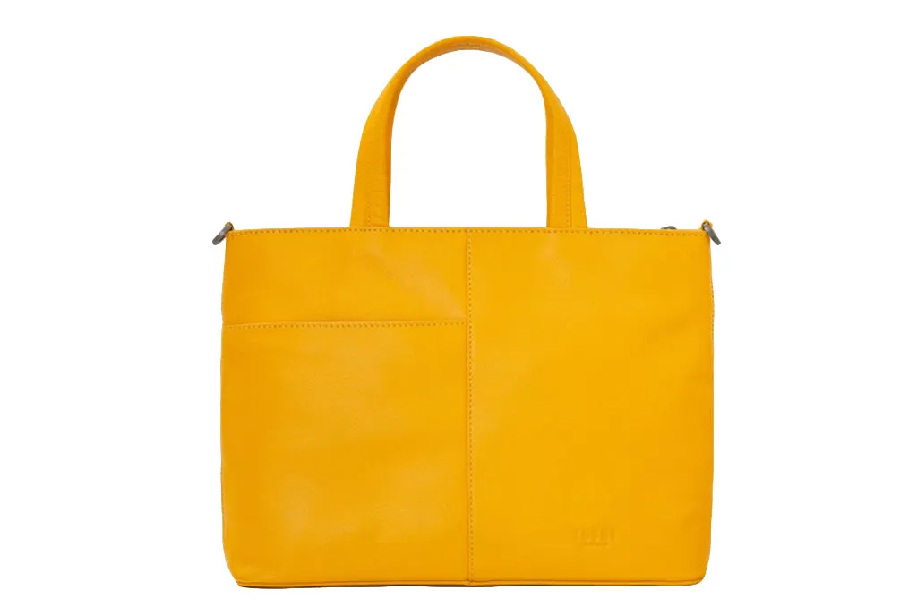Yoshi Highland Cow Yellow Leather Multiway Grab Bag